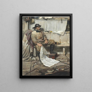 The Fisherman - Frank Richards — framed artwork on a wall