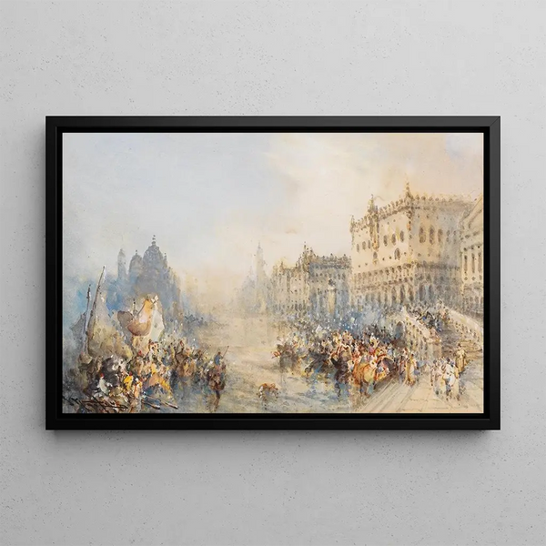 La Fête de San Marco à Venise - Frank Wasley — framed artwork on a wall