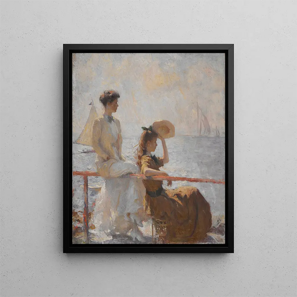 Summer Day Painting - Frank Weston Benson — framed artwork on a wall
