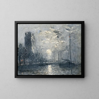 A Moonlit River - Frank William Boggs — framed artwork on a wall