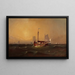 Sea scene painting with boats - Franklin D Briscoe — framed artwork on a wall