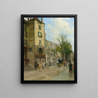 Rue de la Corraterie, Geneva - François-Adolphe Grison — framed artwork on a wall