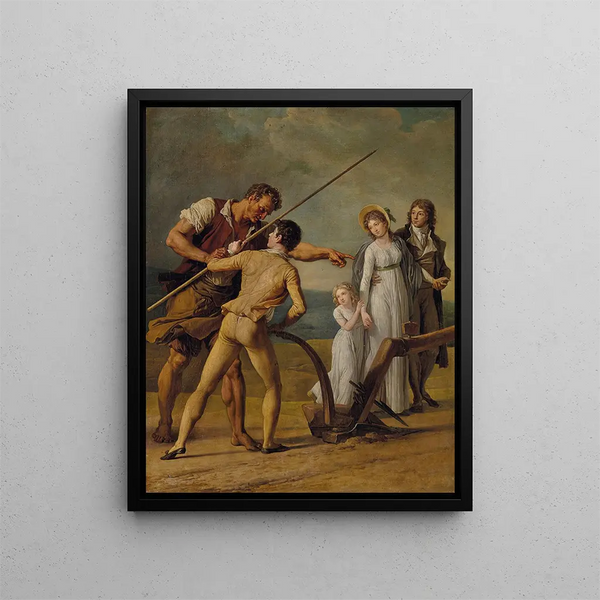 The plowing lesson: a study for agriculture - François-André Vincent — framed artwork on a wall