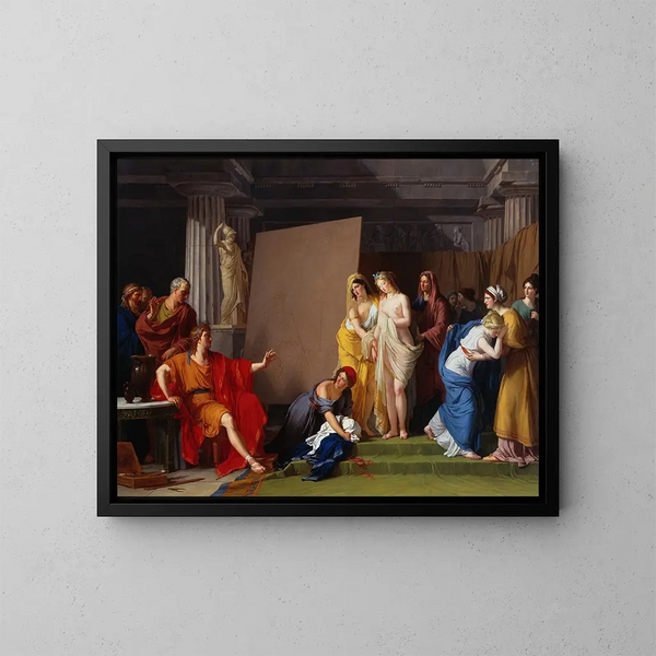 Zeuxis choosing his models for the image of Helen among the girls of Crotone - François-André Vincent — framed artwork on a wall
