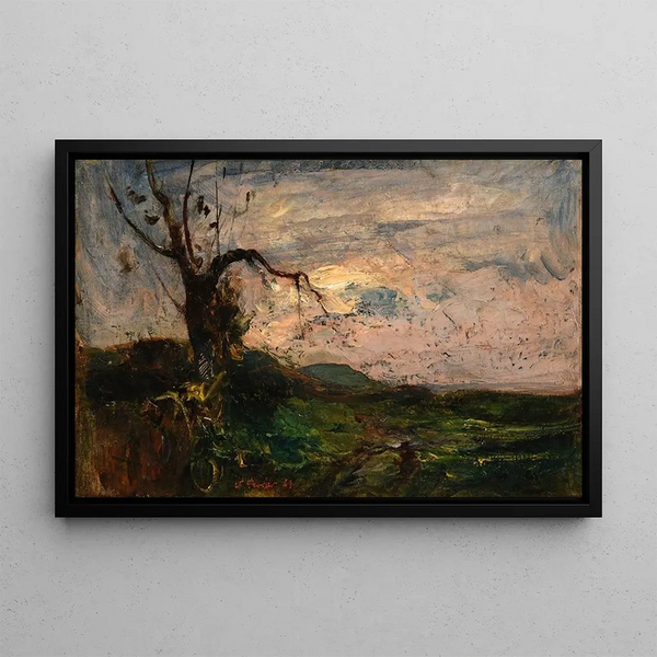 Old tree in the plain - François-Auguste Ravier — framed artwork on a wall