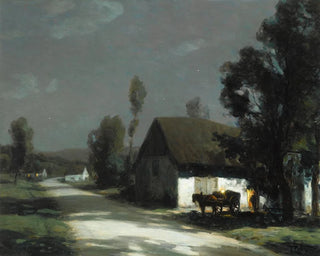 a village path in moonlight - François-Charles Cachoud — artwork view