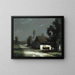 a village path in moonlight - François-Charles Cachoud — framed artwork on a wall