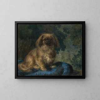 Pekingese Painting - François-Charles Cachoud — framed artwork on a wall