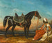 an Arab stallion and his groom in Egypt - François-Gabriel-Guillaume Lépaulle — artwork view