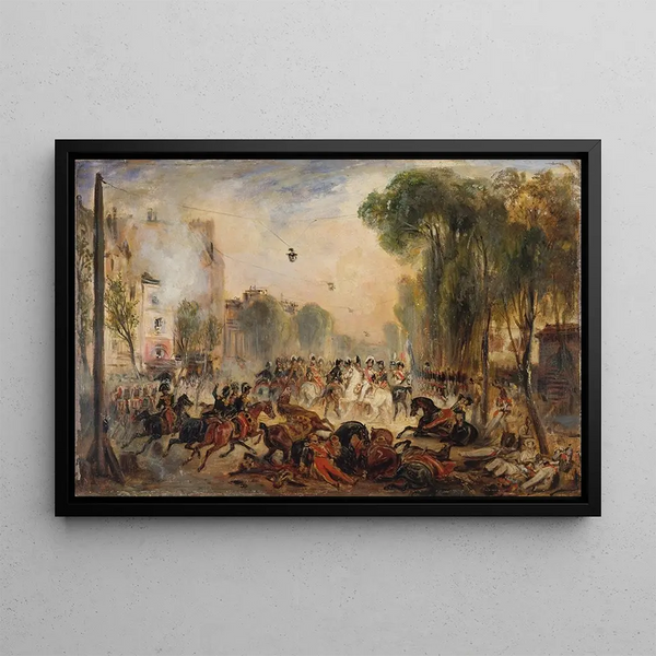 L'attentat de Fieschi boulevard du Temple 28 juillet 1835 - François-Gabriel-Guillaume Lépaulle — framed artwork on a wall