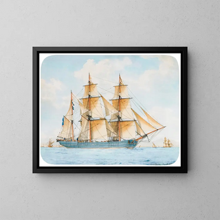 The boat l'Atalaya - François-Geoffroy Roux — framed artwork on a wall