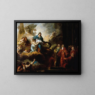 Allegory of the birth of the dolphin on October 22, 1781 - François-Guillaume Ménageot — framed artwork on a wall