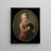 Boy with a Black Spaniel - François-Hubert Drouais — framed artwork on a wall