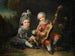 The portraits of M. de Bthune's children playing with a dog - François-Hubert Drouais — artwork view