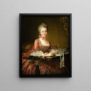 Marquise de Caumont la Force - François-Hubert Drouais — framed artwork on a wall