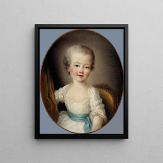 Portrait of a Little Girl in a White Dress Known as Alexandrine Lenormant d'Étiolles - François-Hubert Drouais — framed artwork on a wall