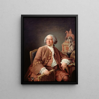 Portrait painting of the sculptor Edme Bouchardon, 1698-1762 - François-Hubert Drouais — framed artwork on a wall