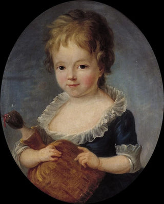 Portrait of a Little Girl Holding a Doll - François-Hubert Drouais — artwork view