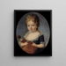 Portrait of a Little Girl Holding a Doll - François-Hubert Drouais — framed artwork on a wall