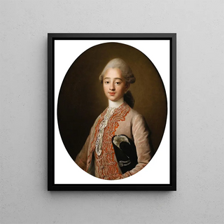 Portrait of a Young Boy - François-Hubert Drouais — framed artwork on a wall