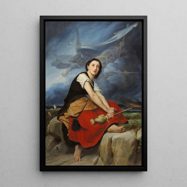 Jeanne d'Arc écoutant ses voix - François-Léon Benouville — framed artwork on a wall