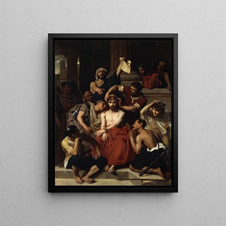 Jesus at the headquarters - François-Léon Benouville — framed artwork on a wall