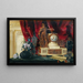Nature morte painting with a gilded bronze clock and a Sèvres porcelain vase - François-Léonard Dupont — framed artwork on a wall