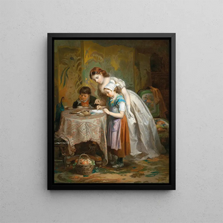 L'exercice d'écriture - François-Louis Lanfant de Metz — framed artwork on a wall