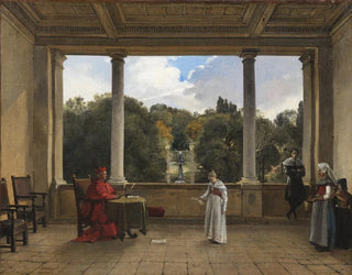 Audience with Cardinal Aldobrandini in the loggia of Villa Belvédère in Frascati - François-Marius Granet — artwork view