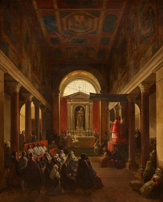 FranoisMarius Granet - Church Interior Sermon at Santa Bibiana.webp