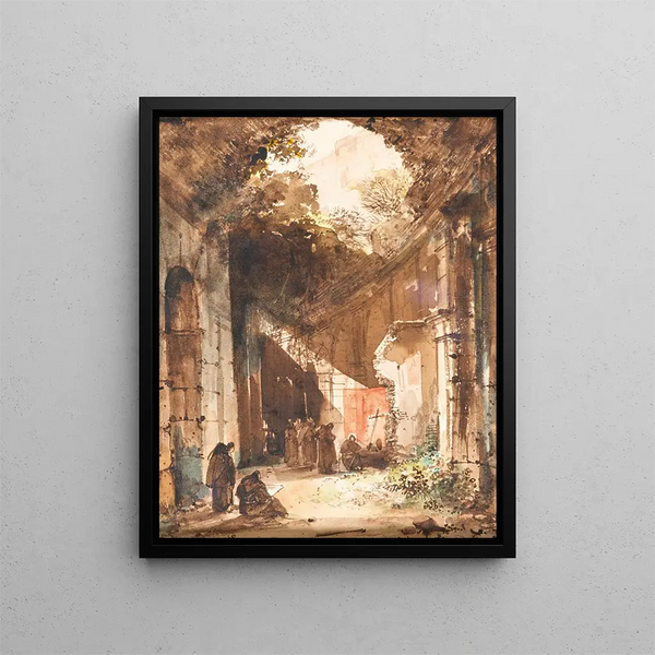 Moines au Colisée - François-Marius Granet — framed artwork on a wall