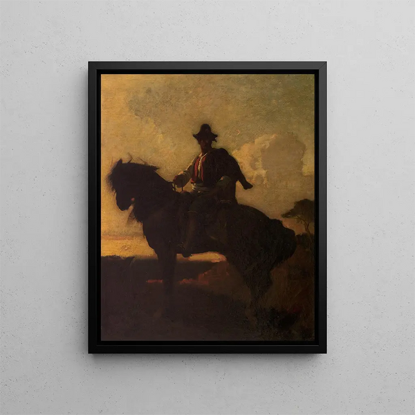 Berger et cheval dans la campagne de Rome - François Nicolas Chifflart — framed artwork on a wall