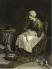 a woman peeling potatoes with broken glass in trompe-l'œil - François-Xavier Vispré — artwork view