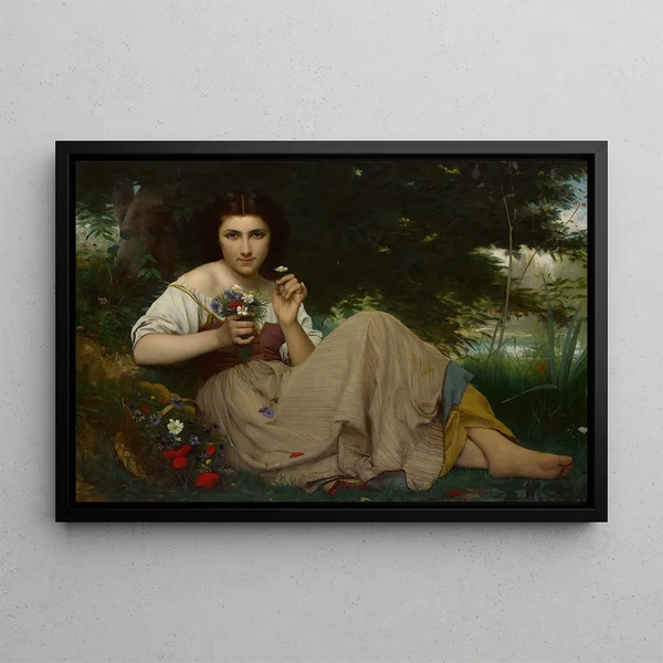 A Moment of Rest - François Alfred Delobbe — framed artwork on a wall