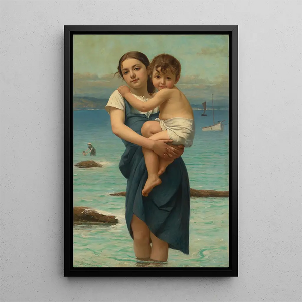 The Sisters - François Alfred Delobbe — framed artwork on a wall