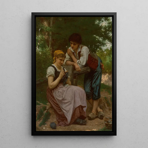 La Jeune Fille Modeste - François Alfred Delobbe — framed artwork on a wall