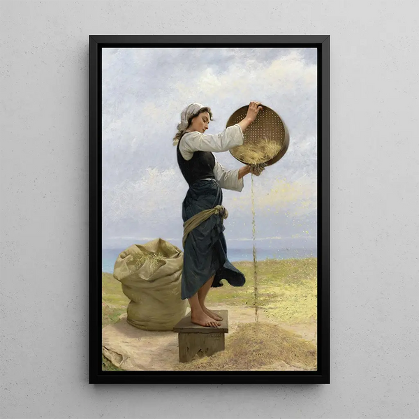 Woman Sifter - François Alfred Delobbe — framed artwork on a wall