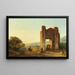 a Romantic landscape with Mauritanian ruins and figures - François Antoine Bossuet — framed artwork on a wall