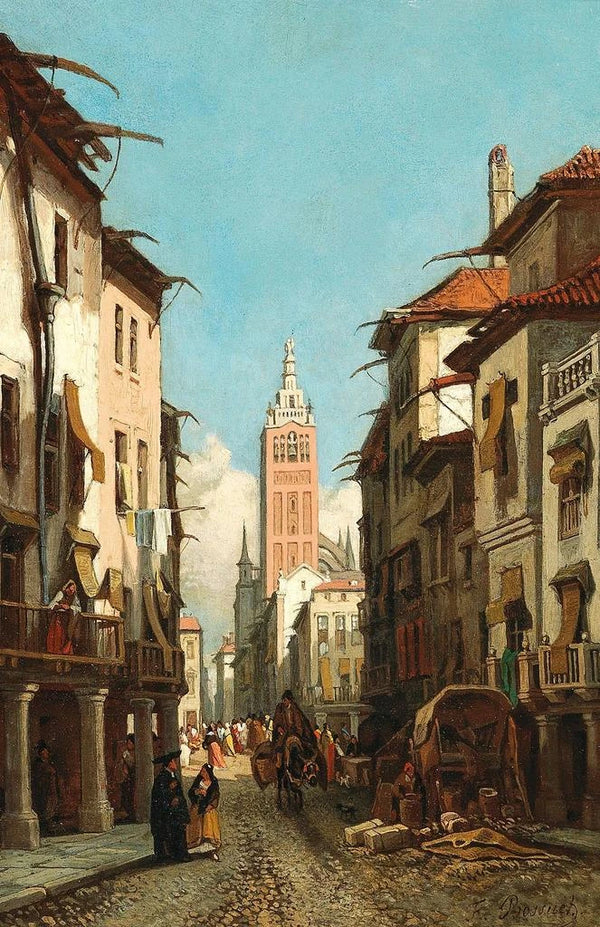Rue de la Giralda - François Antoine Bossuet — framed artwork on a wall