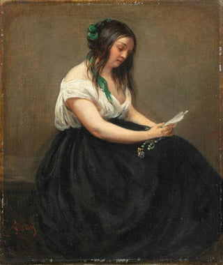 a woman reading a letter - François Antoine Léon Fleury — artwork view