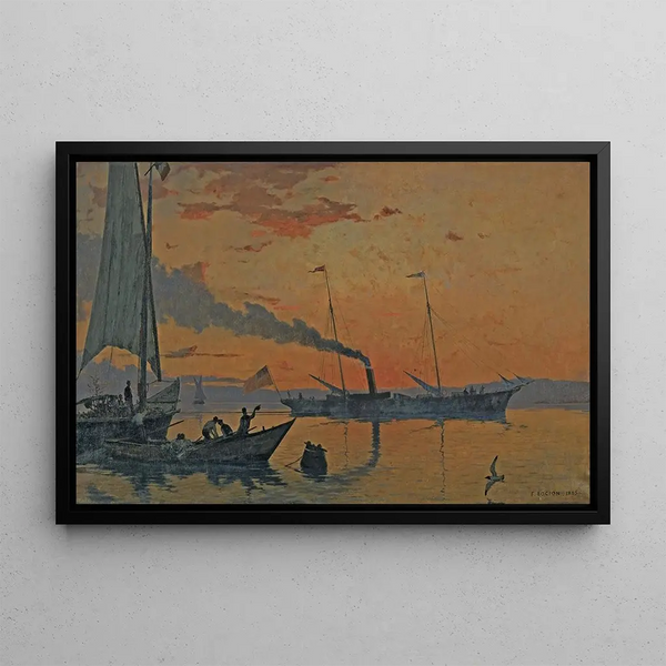 Sunset Atmosphere Painting - François Bocion — framed artwork on a wall