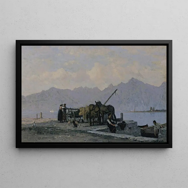 View of Lake Geneva - François Bocion — framed artwork on a wall