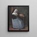 a seated nun at a table knitting - François Bonvin — framed artwork on a wall