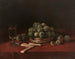 Composition au panier de reines-claudes, aux biscuits et au verre de vin - François Bonvin — artwork view