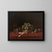 Composition au panier de reines-claudes, aux biscuits et au verre de vin - François Bonvin — framed artwork on a wall