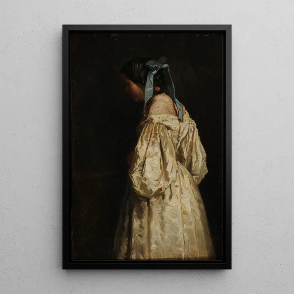 Woman in White - François Bonvin — framed artwork on a wall