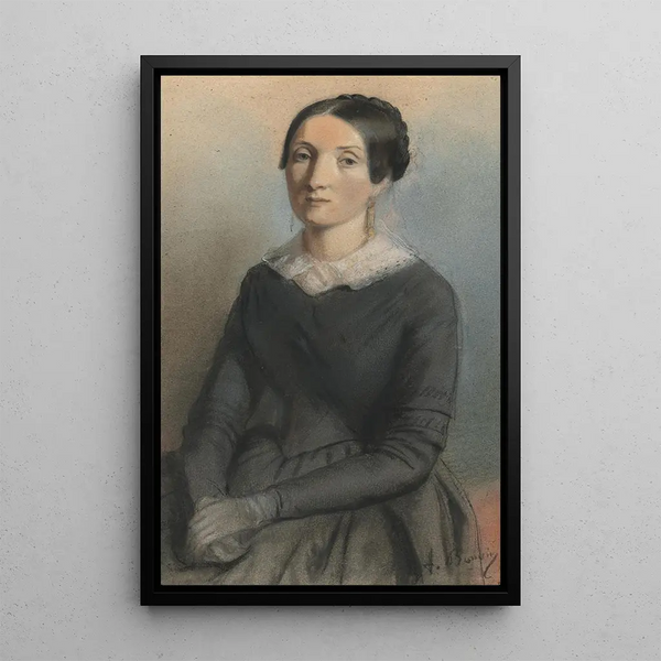 Portrait of a Woman - François Bonvin — framed artwork on a wall