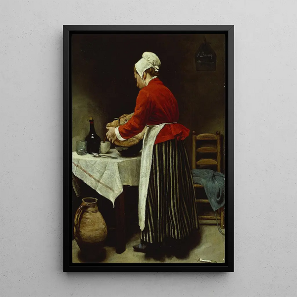 La servante - François Bonvin — framed artwork on a wall