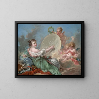 Allegory of Painting - François Boucher — framed artwork on a wall