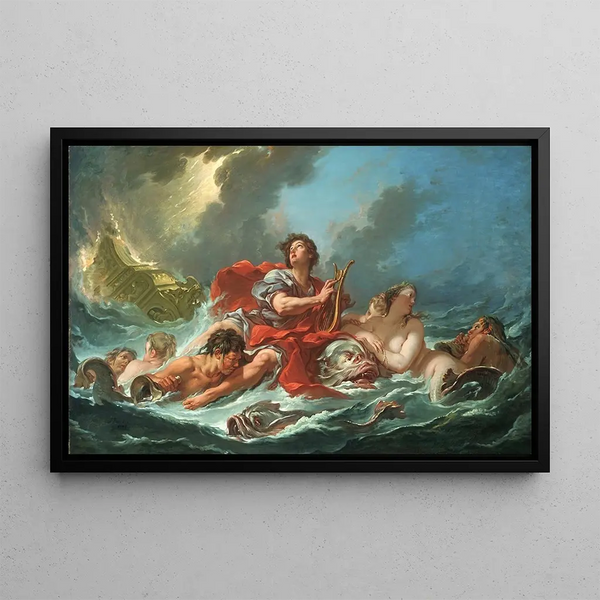 Arion sur le dauphin - François Boucher — framed artwork on a wall
